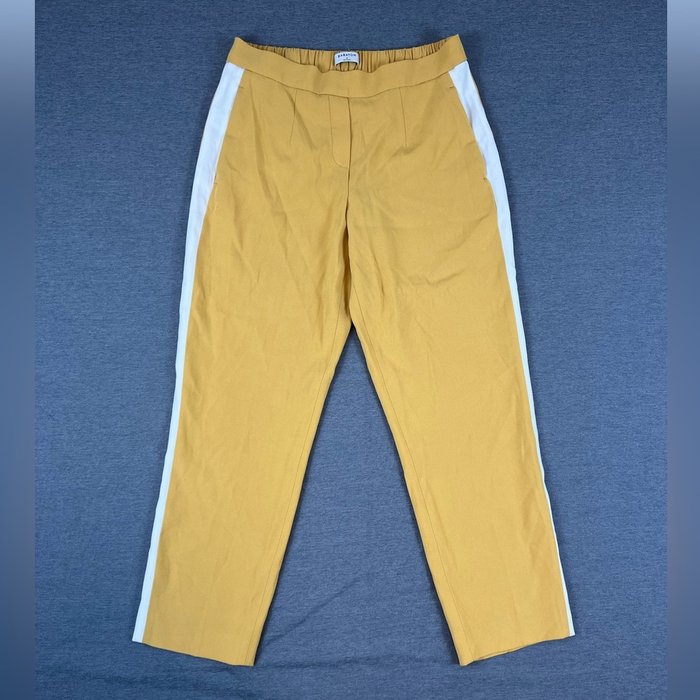 Babaton Yellow and White Soft Trouser Pants